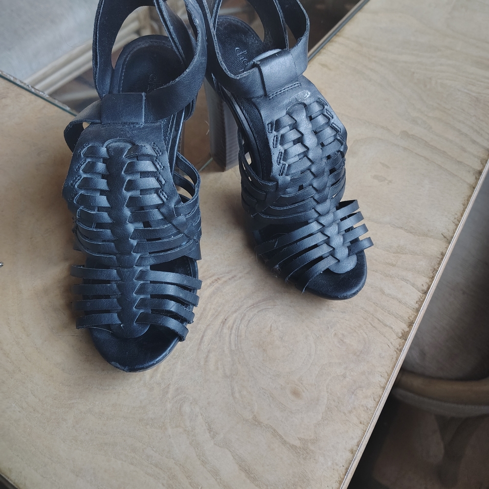 Charlotte Russe Black Strappy Heels